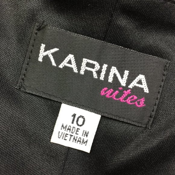 New! Karina Nites Formal Maxi Dress Sz 10 Womans Black Cowl Neck Spaghetti - Picture 2 of 15